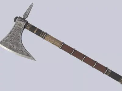Fantasy hatchet Low-poly 3D model