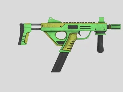 sub machine gun Low-poly 3D model