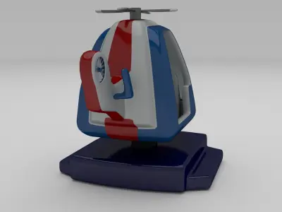 Police Chopper Kiddie Ride Low-poly 3D model