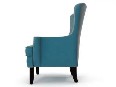 Pacific Blue Elliott Wing back Chair Free 3D model