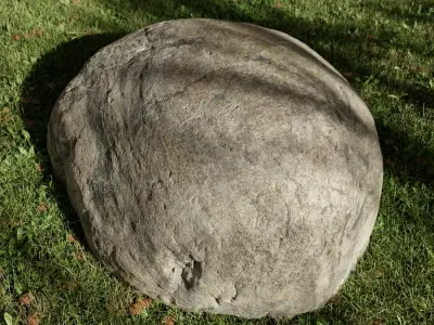  Warm Toned Marbled Round Large Rock Boulder Model 