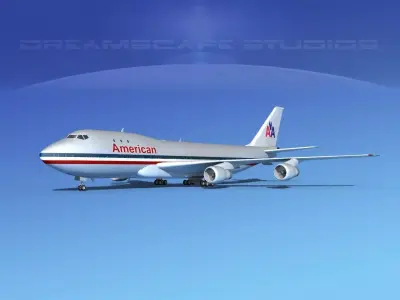 Boeing 747-100 American Airlines 3D model