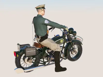 Patrolman Highway-Patrol New Hampshire 1940s 3D model