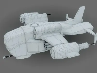 Sci-Fi Drop Ship - Low Poly - Game Ready - PBR Low-poly 3D model