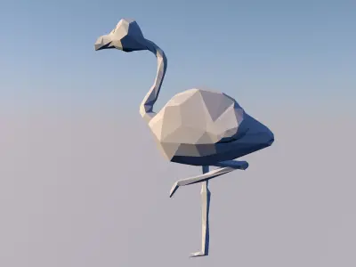 Flamingo 3D Statue Sculpture Model Low Poly 2019 3D model