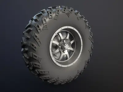 Off-Road ATV Wheel High-Poly 3D model