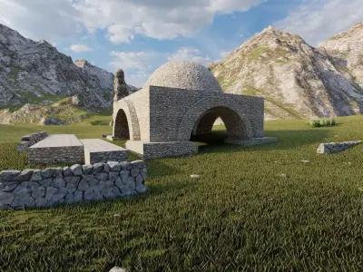 fireplace-Historical temple-place of worship 3D model