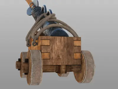 middle ages old cannon  Daejanggunpo Rigged 3D model