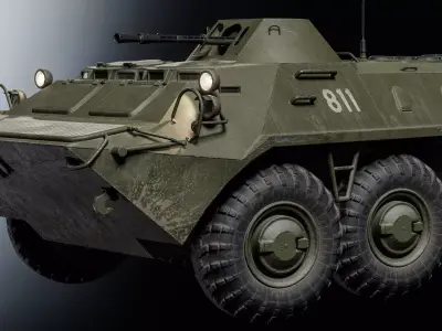 BTR-70 Russian APC Low-poly 3D model
