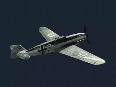 Bf-109G wwii bf fighter Low-poly 3D model