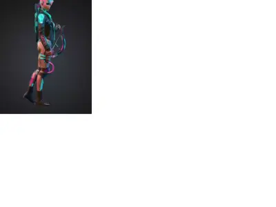 Hyper-Realistic Cyberpunk Elf Archer - 155mm Mini 3D print model