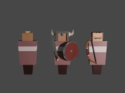 Low Poly Soldier Set For Strategy Games Low-poly 3D model