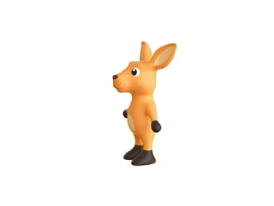 High-Quality 3D Cute Kangaroo for Games Low-poly 3D model