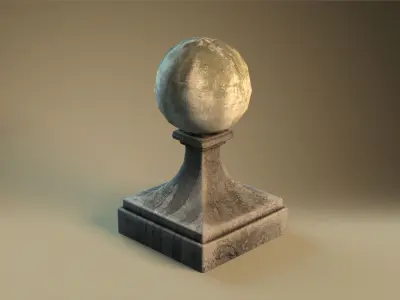 Stone ball finial Free low-poly 3D model