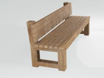 Bench - game model Low-poly 3D model