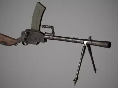 Madsen Machine Gun Low-poly 3D model