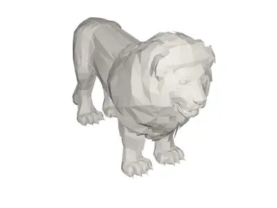 Lion Wild animal Low-poly 3D model