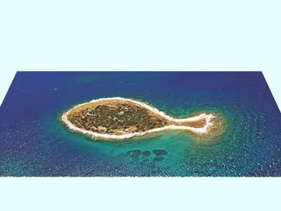 Fish Shaped Island 3D model