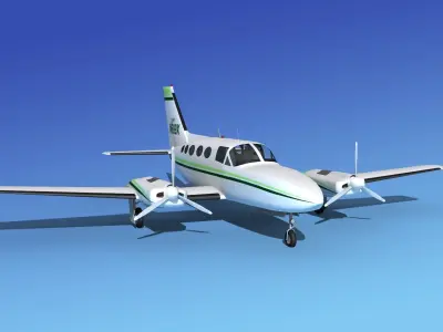 Cessna 414A Chancellor V09 3D model
