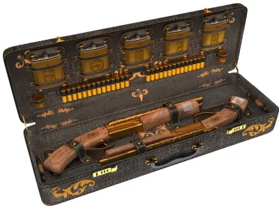 Relax set steampunk gun case 3D model