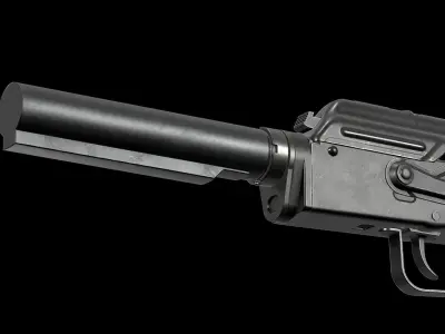 AK - Stock - AR15 Adapter Low-poly 3D model