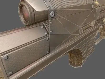 Futuristic Weapon Concept Low-Poly Free low-poly 3D model