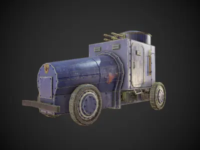 Military car  Low-poly 3D model