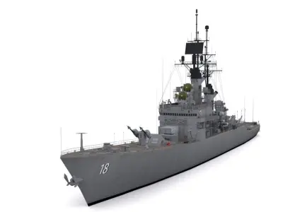 CG 18  -  USS Worden Low-poly 3D model