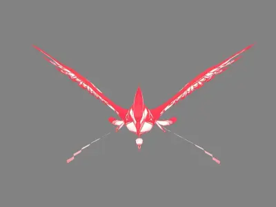 cartoon origami magpie kite - paper bird Low-poly 3D model