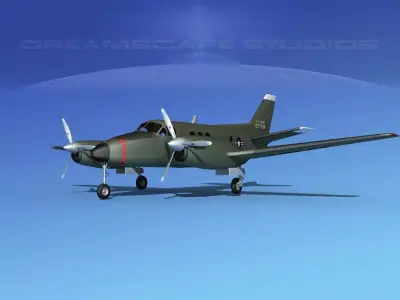 Beechcraft C-6 Transport V06 US Army 3D model