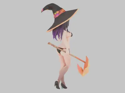 Sorceress in Swimwear Low-poly 3D model