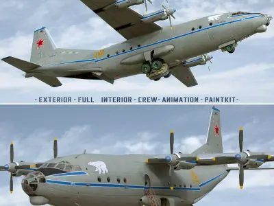 Antonov An-12B 3D model