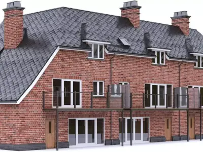 English Brick House 08 Low-poly 3D model