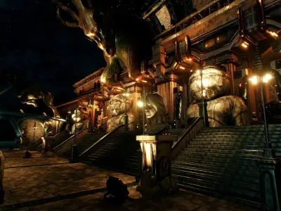 Enchanted Library Low-poly 3D model