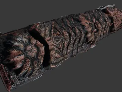 Antique Ornamental Wooden Beam Low-poly 3D model