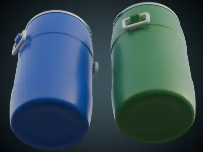 Plastic Barrel 1A Low-poly 3D model