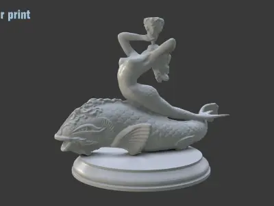 Fountain Mermaid 3D model