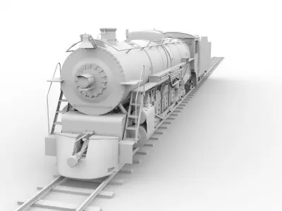 Steam locomotive 3D model