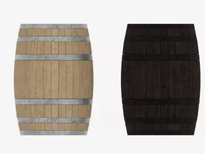 WOODEN BARREL 3D model 14