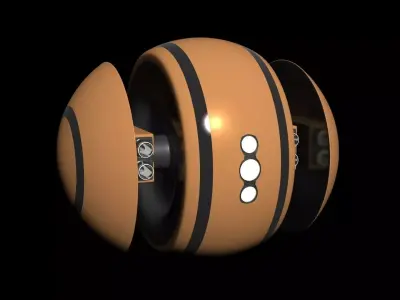 Drone orange ball with stripes Free 3D model