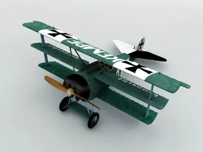 Fokker DR-1 Triplane Low-poly 3D model