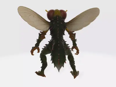 Mutant Fly Monster Figurine Insectoid Creature 3D print model