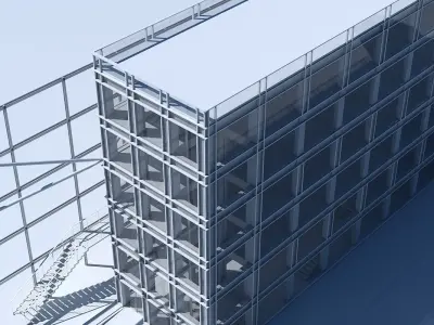 Commercial Building Facade 08 3D model