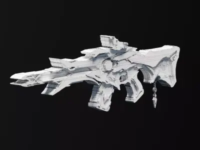 Crystal Core Rifle Low-poly 3D model