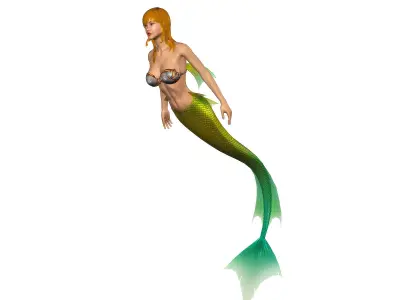 3Dfoin - Mermaid  Low-poly 3D model