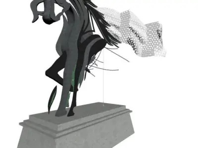 HORSE SCULPTURE  Low-poly 3D model