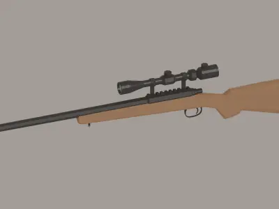 Sniper Rifle Low-Poly Low-poly 3D model