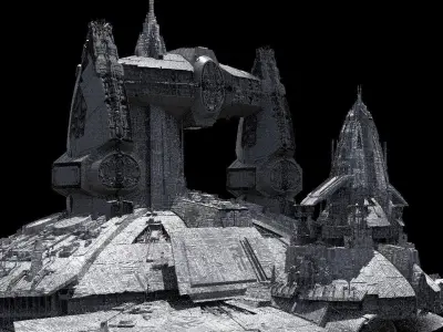 Jupiter Space station Kitbash 2 3D model