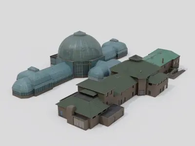 Belle Isle Aquarium modern building 3D model