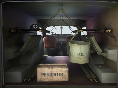 WW2 Ambulance Dodge WC54 075 ton 4x4 Ambulance 1944 3D model